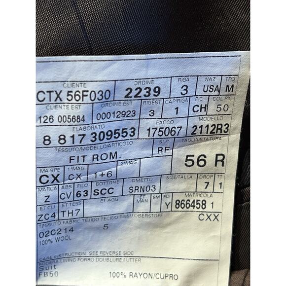 Ermenegildo Zegna Misura 46R Brown Blue Stripe Blazer Sport Suit Jacket 15 Mil - Picture 16 of 16